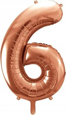 Image de Ballon de baudruche Numéro '6', 86cm, or rose