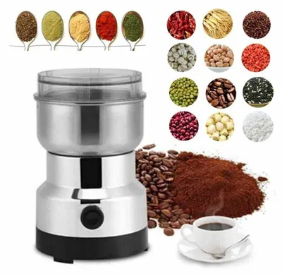 Produktbild von Elektrische Kaffeemühle 200W, Edelstahl-Klingen, 10 Sekunden Schnellmahlen, für Bohnen, Nüsse & Gewürze, Ein-Knopf Bedienung, transparent & kompakt