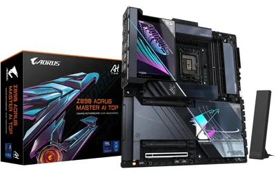 Zdjęcie produktu dla GIGABYTE Z890 AORUS MASTER AI TOP, Intel, LGA 1851 (Socket V1), Intel Core Ultra (Series 2), LGA 1851, 256 GB, DDR5-SDRAM