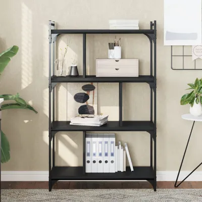 Obrázek produktu pro Maison Exclusive - Knihovna 4 police Černá 76x32x123 cm Dřevěný materiál