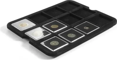 Produktbild von Mazzola Tableau für 12 Quadrum Münzkapseln, schwarz