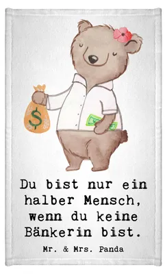 Produktbild von Mr. & Mrs. Panda Handtuch Bänkerin Herz - Weiß - Geschenk, Lustig, Witzig, Kleines, Gäste-WC, Gästehandtuch 30x50, badezimmer, Beruf, Spruch, Bankangestellte, Klein