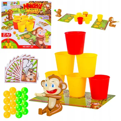 Produktbild von DK Crazy Monkey Geschicklichkeitsspiel Ballwurfspiel für Kinder