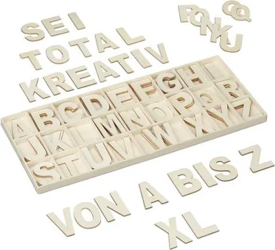 Image de Ensemble de lettres XL en bois 104 pièces.