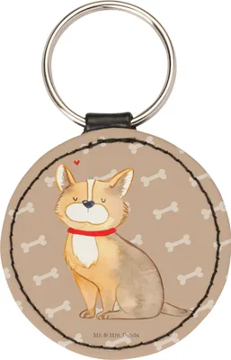 Produktbild von Mr. & Mrs. Panda Schlüsselanhänger Hund Glück - Hundeglück - Geschenk, Sprüche, Anhänger, für schlüssel, Liebe, kleiner, Spruch, schlüsselbund, Taschenanhänger, Corgie