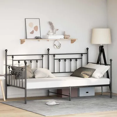 Immagine prodotto di Maison Exclusive - Struttura letto divano letto nero 107 x 203 cm acciaio