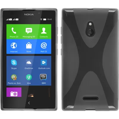 Produktbild von PhoneNatic Case kompatibel mit Nokia XL - grau Silikon Hülle X-Style + 2 Schutzfolien