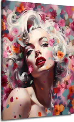 Produktbild von Marilyn abstrakt Style Leinwandbild Wandbild Kunstdruck XL Deko: 75x100x4cm
