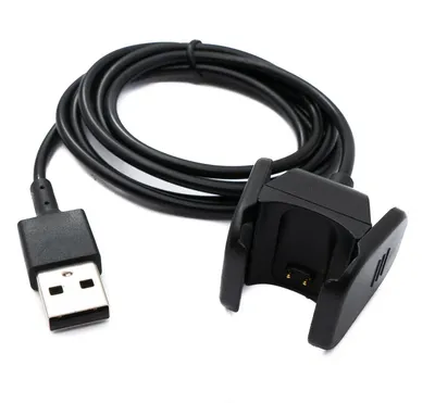 Produktbild von SYSTEM-S USB 2.0 Kabel 94 cm Ladekabel für Fitbit Charge 3 Smartwach in Schwarz
