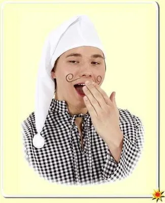 Produktbild von Weiße Zipfelmütze Schlafmütze mit Bommel