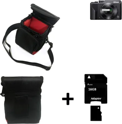 Produktbild von K-S-Trade Kameratasche Fototasche Umhängetasche Schutz Hülle kompatibel mit Nikon Coolpix A1000 mit Zusatzfach und teilbaren Innenraum mit Trennwand