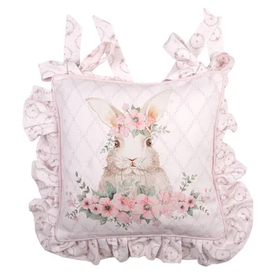 Produktbild von Clayre & Eef Kissenbezug für Stuhl 40x40 cm Rosa Baumwolle Kaninchen