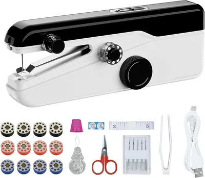Produktbild von Handnähmaschine, Nähmaschine, Handheld Nähmaschine, Elektrische Nähmaschine, Reisenähmaschine, für Kleidung, Vorhänge, Kunsthandwerk