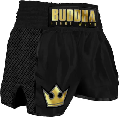 Produktbild von Schwarze, glänzende Muay Thai-Hose für Kickboxen und andere Kontaktsportarten
