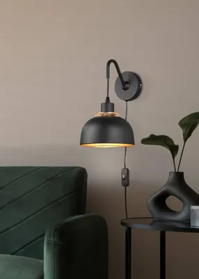 Produktbild von Reality Punch Wandleuchte E27 Schwarz Matt