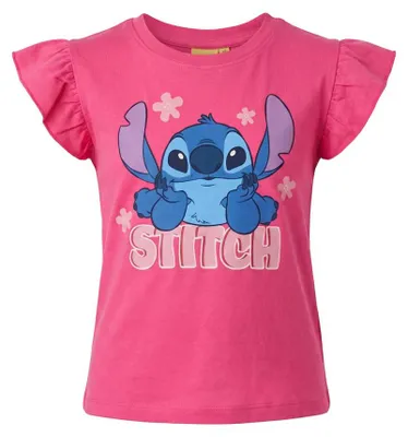 Produktbild von Disney Stitch Kinder Mädchen T-Shirt Kurzarm Shirt - Pink, 98