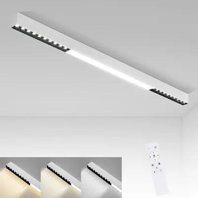 Image de ZMH Plafonnier LED Blanc 32W Spot de plafond cuisine 107CM long Moderne Dimmable avec télécommande Eclairage de plafond pour salon bureau chambre à coucher