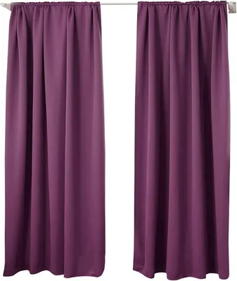 Produktbild von WOLTU 2er Set Gardine blickdicht 250 g/m² mit Kräuselband : Violette 135x245 cm Farbe: Violette Größe: 135x245 cm