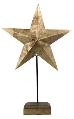Imagen del producto de Mars & More, vela decorativa de pie, color dorado, 27 cm