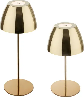 Image de Briloner Serina LED Lampe de table sans fil IP44, Variable, tactile, protection contre les éclaboussures, sans fil, couleur or, Ø13,5 x 36 cm