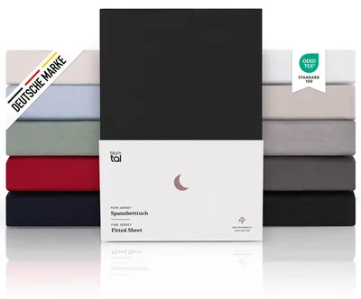 Produktbild von Blumtal Spannbettlaken 270x200 cm Familienbett - 100% Baumwolle - Schwarz