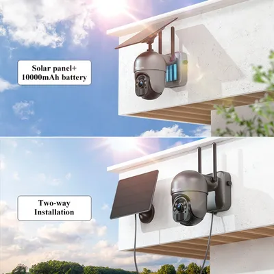Zdjęcie produktu dla Kamera monitoringu - Bezprzewodowa - 4MP - Zasilana energią słoneczną - 128GB pamięci - Do użytku zewnętrznego - Widoczność w nocy