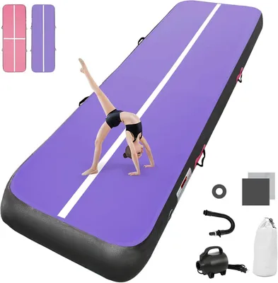 Image de Pompe à air électrique, 10 cm de haut, 2 tapis de sol de 2 mètres, tapis de gymnastique gonflable