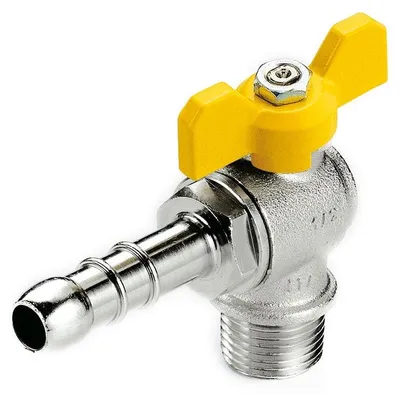 Obrázek produktu pro Kohoutek na plyn s vnějším závitem / přípojka na hadici 1/2" x Ø 14 mm