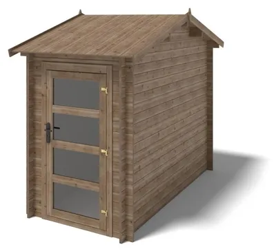 Image de Abri de jardin en bois - 4.5m2 - 1.5x3m - Traité - Ep. 28mm - Couleur: marron - DOM673 - ALTANKA