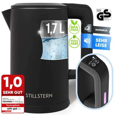Produktbild von Stillstern Wasserkocher mit Temperatureinstellung [1,7L | 40-55-70-85-100°C], 12 Std. Warmhalten, Präzisionsausguss aus Edelstahl, Anti-Fingerprint, Schnelles Aufheizen [2200W], Leise, Stabiler Halt