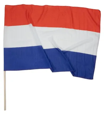 Produktbild von Niederlande-Fahne 80x120cm mit Holzstock