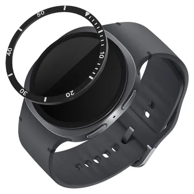 Produktbild von kwmobile Schutzring kompatibel mit Samsung Galaxy Watch 8 (40mm) Fitnesstracker - Bezel Ring Lünette in Schwarz Silber