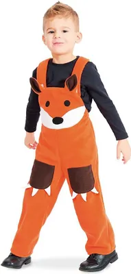 Fuchs Kostüm Latzhose Spielhose für Kinder Gr. 98-116 orange Tier Tierkostüm Fasching Kindergeburtstag Karneval Kinderfasching Rollenspiel