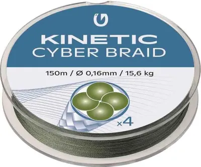 Produktbild von Kinetic 4-Braid Dusty Green - 150m geflochtene Schnur, Durchmesser:0.08mm, Tragkraft:3.3kg