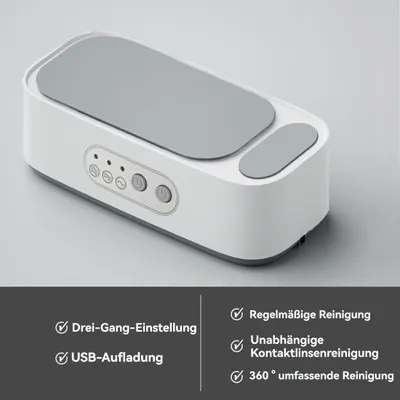 Produktbild von 3-Modi Doppelkammer- Brillenreinigungsmaschine mit Hochfrequenzvibration, Kontaktlinsen-Reinigungsmaschine mit großer Kapazität