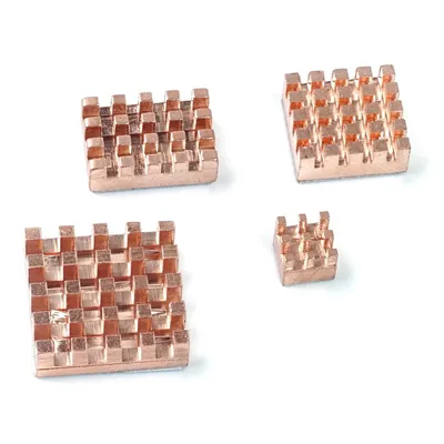 Produktbild von BerryBase 4 teiliges Kühlkörper Set für Raspberry Pi 5, Kupfer