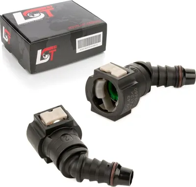 Produktbild von 2x Schnellverschluss Kraftstoffleitung Schlauchkupplung gewinkelt 9,49 * 9,49 mm