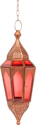 Produktbild von Orientalisches Windlicht Laterne Glas Lalita Rot 41 cm groß | Orientalische Glas Teelichthalter Hängewindlicht mit Henkel orientalisch | Marokkanische Windlichter hängend als Hängewindlichter