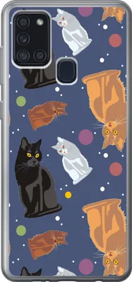 Produktbild von MuchoWow® Handyhülle Schutzhülle Hülle für Telefoonhoesje Samsung Galaxy A21s Muster - Katze - Weltraum - Jungen - Mädchen - Kinder - Kinder Silikon Softcase Handy Hülle - Hartschale