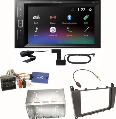 Produktbild von Pioneer DMH-A240DAB Digitalradio Bluetooth Einbauset für Mercedes C-Klasse W203 CLC CL203 S203