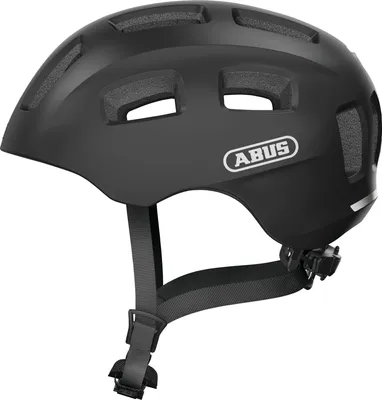 Produktbild von ABUS Fahrradhelm Youn-I 2.0 - mit Licht für Kinder, Jugendliche und junge Erwachsene - für Mädels und Jungs - Schwarz Matt, Größe M (52-57 cm)