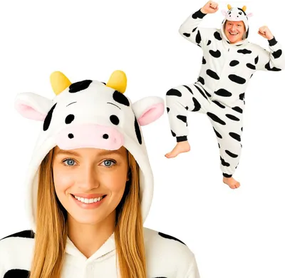 Produktbild von Onesie Kigurumi Pyjama Kostüm für Erwachsene Kuh XXL: 185 - 195cm