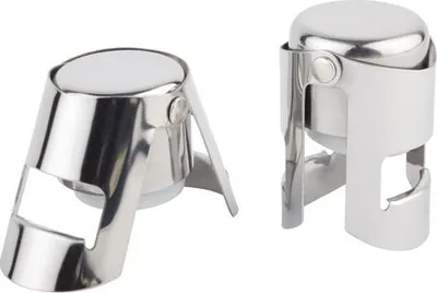 Produktbild von APS 93160 Sektverschluss, 2er-Set, Edelstahl, Ø 4 cm, Höhe 5,5 cm