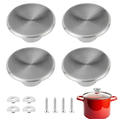 Produktbild von Topfdeckelgriff - 4 Stück Universal Deckelknopf aus hitzebeständigem Bakelit - Ersatzgriff für Pfannendeckel mit Befestigungsloch
