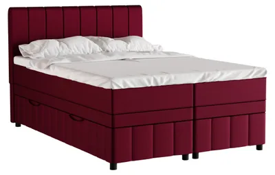 Produktbild von Boxspringbett Doppelbett 140x200, Rot, AVALON, mit Bettkästen, mit Matratze, mit Topper, Panda Möbel