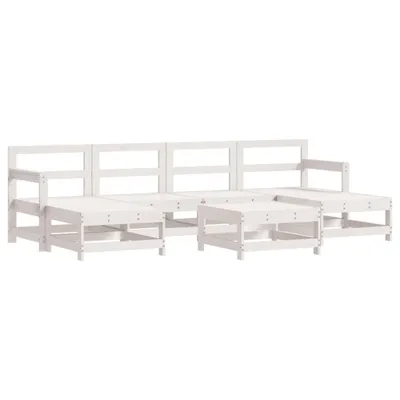 Produktbild von vidaXL 7-tlg. Garten-Lounge-Set Weiß Massivholz Kiefer