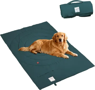 Produktbild von Hundematte Hundedecke für unterwegs wasserdicht rutschfeste Hundematte 95×65 cm extra weiches Material, wasserabweisend, Hundekissen für Reise Camping
