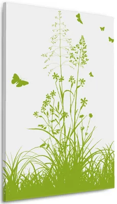 Produktbild von Wallario Premium Leinwandbild Grüne Sommerwiese in Größe 60 x 90 cm