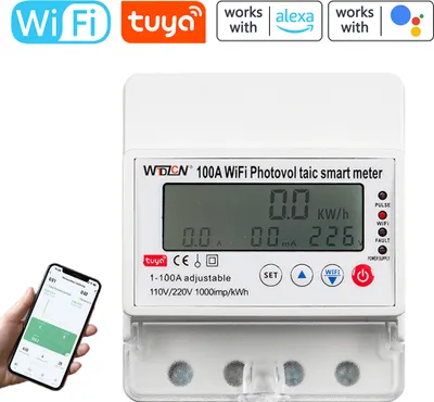 Produktbild von Tuya WiFi Inteligentny licznik fotowoltaiczny Wyłącznik czasowy Wielofunkcyjny dwukierunkowy licznik godzin słonecznych Domowe urządzenia elektroniczne Zdalne sterowanie