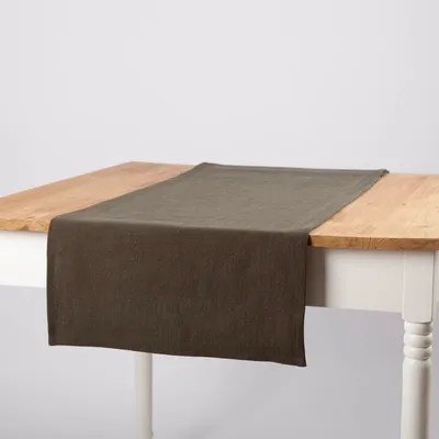 Produktbild von Tischläufer Leinen mit BW khakigrün 40x160cm von SCHÖNER LEBEN.